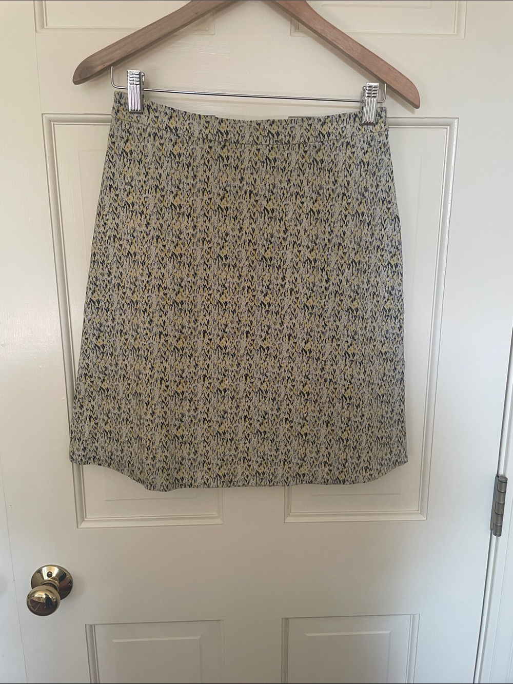 Margaret M Yellow and Black Patterned Mini Skirt